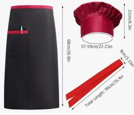 stroj-kucharza-przepaska-z-kieszeniami-czapka-krawat-unisex-zestaw-3el