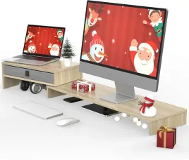 stojak-pod-monitor-podstawka-stolik-2-poziomowy-z-szuflada-regulowany