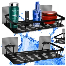 polka-lazienkowa-x2-samoprzylepna-prysznicowa-czarna-scienna-zestaw-2szt