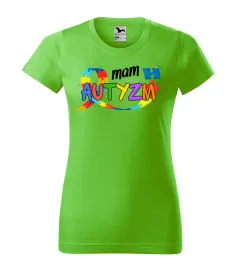 koszulka-damska-zielona-t-shirt-mam-autyzm-xxl