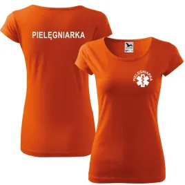 koszulka-dla-pielegniarki-eskulap-pomaranczowa-l