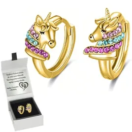 zlote-kolczyki-dla-dziewczynki-jednorozce-grawer