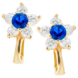 zlote-kolczyki-dzieciece-585-szafirowe-kwiatuszki-z-cyrkoniami-kwiaty-14kt