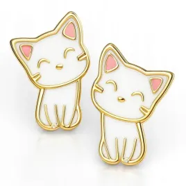 srebrne-kolczyki-dla-dziewczynki-dzieci-kotki-wkretki-srebro-pozlacane