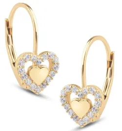 zlote-kolczyki-dla-dziewczynki-wiszace-serduszka-cyrkonie-333-8kt-prezent
