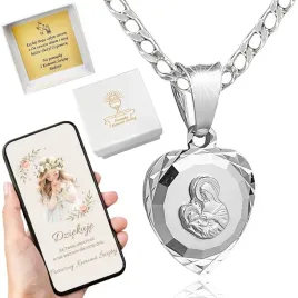 srebrny-lancuszek-pancerka-45-cm-i-medalik-matka-boska-komunijny-na-chrzest