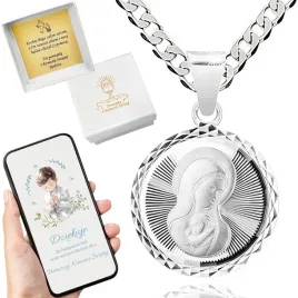 srebrny-zestaw-komunijny-lancuszek-40-cm-i-medalik-mb-w-ksztalcie-kola-925