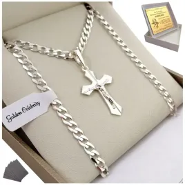 srebrny-lancuszek-pancerka-krzyzyk-925-grawer-dla-chlopca-na-chrzest-roczek