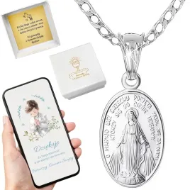 medalik-z-matka-boska-cudowna-z-lancuszkiem-925-40-cm-na-swiecenie-komunia