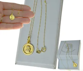 lancuszek-zloty-45cm-medalik-okragly-zloto-585-komunia-komplet