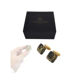 spinki-do-mankietow-koszul-czarno-zlote-elegancki-prezent-dla-niego-pudelko