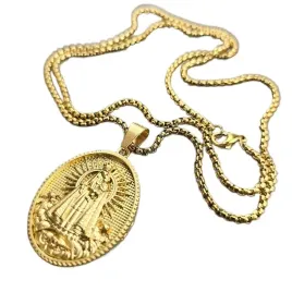 zloty-medalik-z-lancuszkiem-duzy-matka-boska-stal-316l