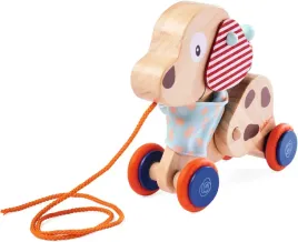 zabawka-dla-dziecka-drewniany-piesek-na-kolkach-do-ciagniecia-prezent