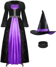 kostium-czarownicy-fioletowa-sukienka-z-kapeluszem-akcesoria-halloween-m