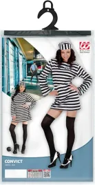 kostium-skazanca-sukienka-pasek-czapka-seksualny-wiezien-halloween-karnawal