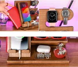 organizer-na-biurko-drewniana-podstawka-na-telefon-uchwyt-zegarek-prezent