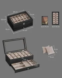 pudelko-na-zegarki-eleganckia-szkatulka-na-bizuterie-czarna-etui-12szt