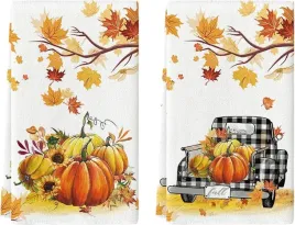 reczniki-kuchenne-jesien-ciezarowka-dekoracja-jesienna-zestaw-2szt-42x65cm