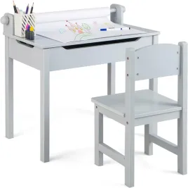 male-biurko-dzieciece-z-krzeselkiem-do-pokoju-dzieciecego-do-rysunkow-szare