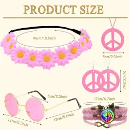 akcesoria-hipisowskie-lata-60-70-kostium-hipis-halloween-bal-karanawal-roz