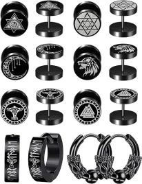 8-par-meskie-kolczyki-nordyckie-wiking-czarne-tunele-prezent-dla-niego