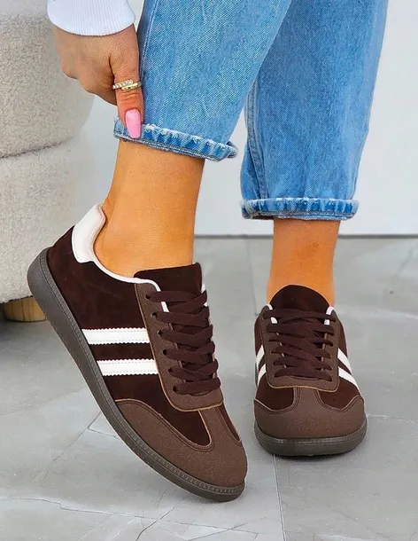 Czekoladowe Buty Sportowe Sneakersy Comfort 38