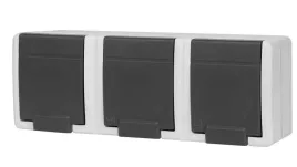 aquant-2k-gniazdo-natynkowe-potrojne-z-uziemieniem-3x2p-z-ip55-szary-5043-