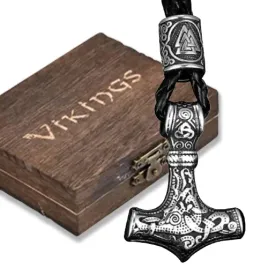 naszyjnik-nordycki-mlot-thora-symbol-valknut-rzemyk