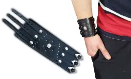 skorzana-opaska-goralska-na-reke-bransoleta-meska-czarna-3-klamrowa