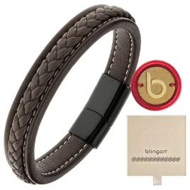 bransoletka-meska-skorzana-brazowa-pleciona-z-grawerem-stal-316l-blingart
