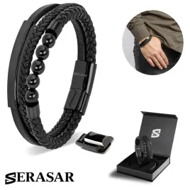 serasar-meska-skorzana-bransoletka-pearl-czarny-20cm