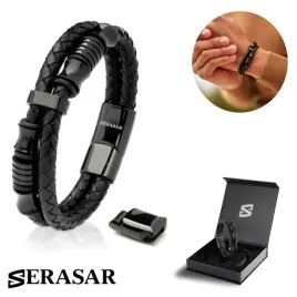serasar-skorzana-bransoletka-duch-dla-mezczyzn-czarna-17-cm