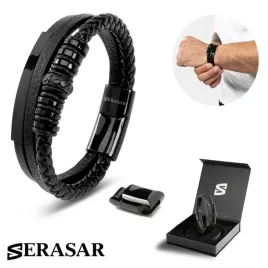 serasar-meska-skorzana-bransoletka-shine-czarna-20cm