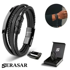 serasar-skorzana-bransoletka-dla-mezczyzn-brave-czarny-23cm