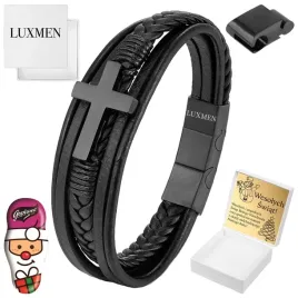 bransoletka-meska-skorzana-z-krzyzem-czarna-skora-stalowa-regulowana-grawer