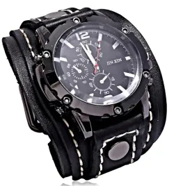 czarny-zegarek-meski-skorzany-szeroki-pasek-retro-casual-duza-tarcza-md