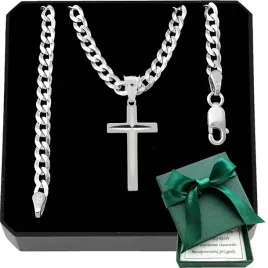 lancuszek-meski-srebrny-925-pancerka-4-mm-50-cm-z-krzyzykiem-na-urodziny