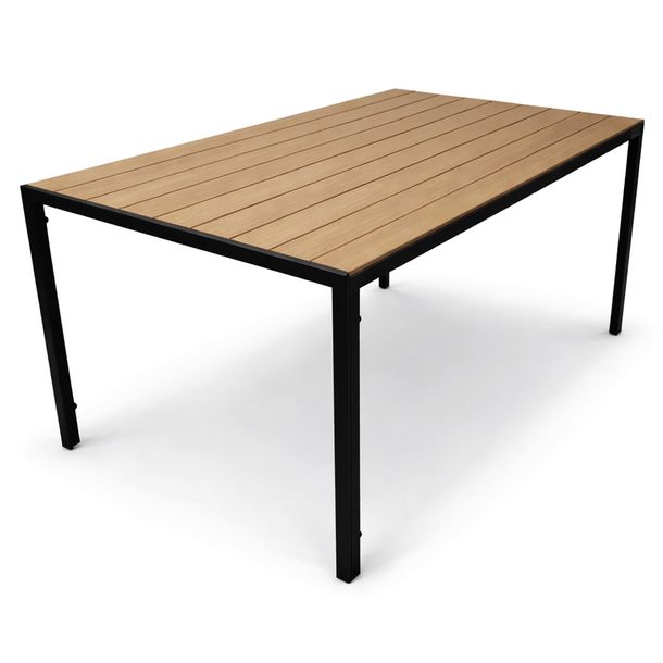 NOWOCZESNY STÓŁ OGRODOWY NA TARAS BLATEM POLYWOOD ALLEN-ST 130x70 NATURALNY