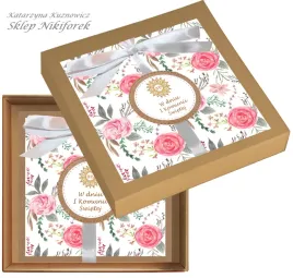 kartka-w-pudelku-na-i-komunie-swieta-w-rozowe-kwiaty-roze-rozowa-brazowa