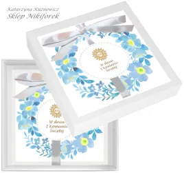 kartka-w-pudelku-na-i-komunie-swieta-biala-niebieskie-kwiaty-niezapominajki
