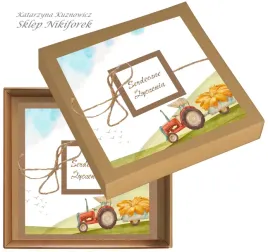 kartka-w-pudelku-dla-rolnika-brazowa-traktor-pole-siano-dozynki
