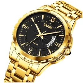 zegarek-meski-bransoleta-srebrny-zloty-czytelna-tarcza-datownik