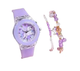 fioletowy-zegarek-swiecacy-z-jednorozcem-bransoletka-prezent-dziewczynki