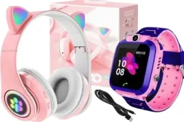 smartwatch-rozowy-gpslokalizatoraparat-sluchawki-led-kocie-uszy