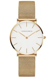 zegarek-damski-zloty-elegancki-bransoletka-mesh-ladny-wygodny-na-prezent