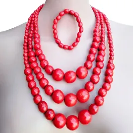 korale-goralskie-czerwone-ludowe-drewniane-potrojne-czerwone-komplet-folk