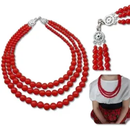 korale-goralskie-dzieciece-3-rzedowe-czerwone-folk-rekodzielo-41cm