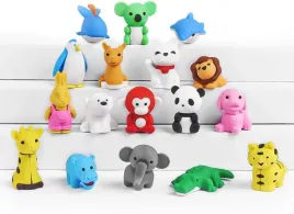 gumki-scieranie-zwierzatka-prezent-dziecko-powrot-szkola-przedszkole-17szt