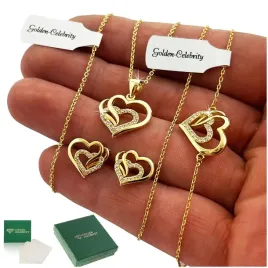 zloty-lancuszek-z-serduszkiem-kolczyki-bransoletka-komplet-dedykacja