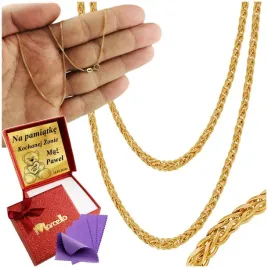 piekny-zloty-lancuszek-damski-585-lisi-ogon-pleciony-diamentowany-grawer